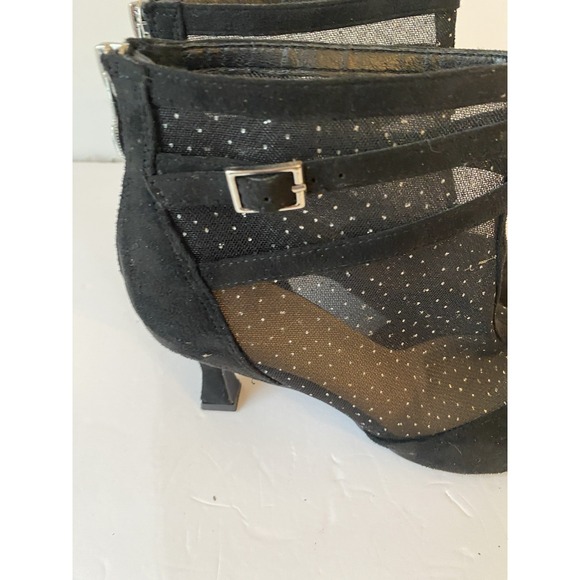 C Comfort Black Ankle Boots Heel Sz 7 Whimsigoth Grung Sparkle festival - Picture 4 of 7